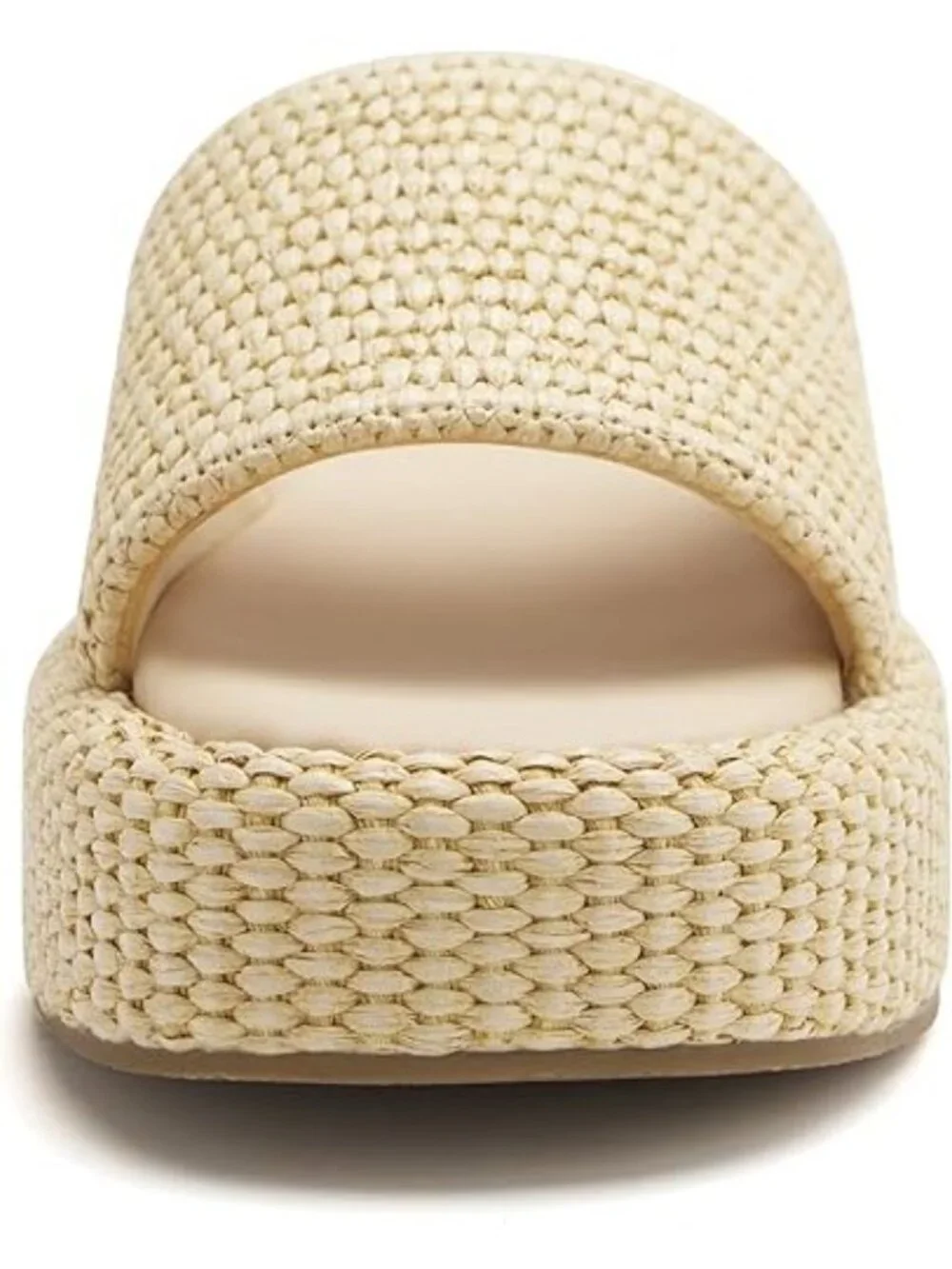 Vodvob Size 10 Sandals Espadrille Raffia Slip-On Beige 1.77